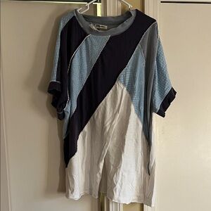 We The Free Patchwork Knit Top Large